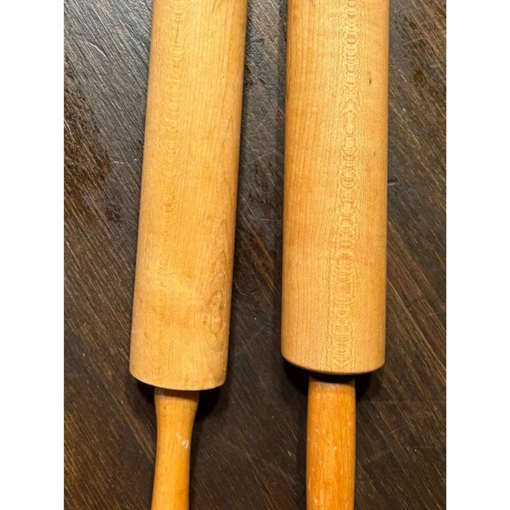 Vintage Wooden Rolling Pins - Set of 2 Farmhouse Baking Kitchen Decor